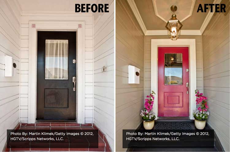 Front door before/after